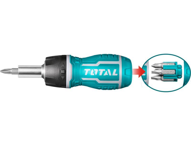 Total Schroevendraaier 8 in 1, ratel