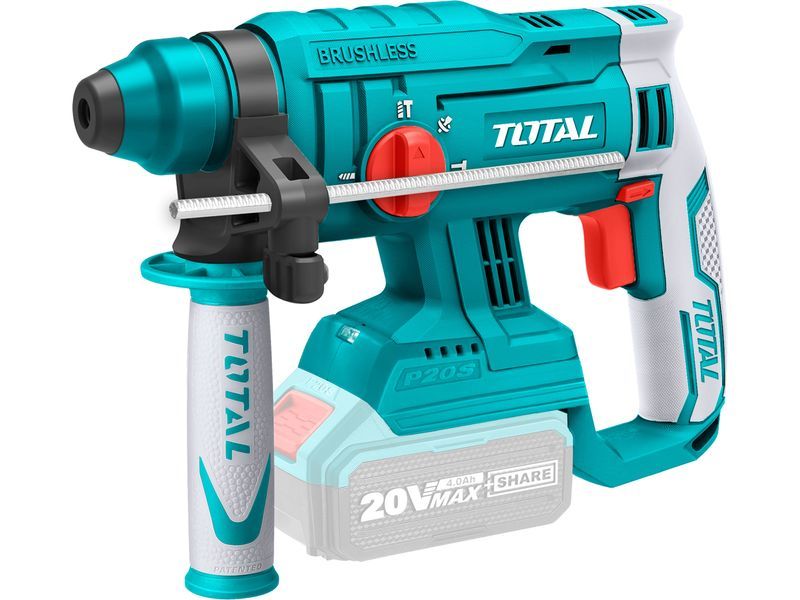 Accudraaihamer Total, SDS Plus, borstelloos, 20 V Li-Ion, 2000 mAh, 1,5 J, zonder accu en lader, industrieel