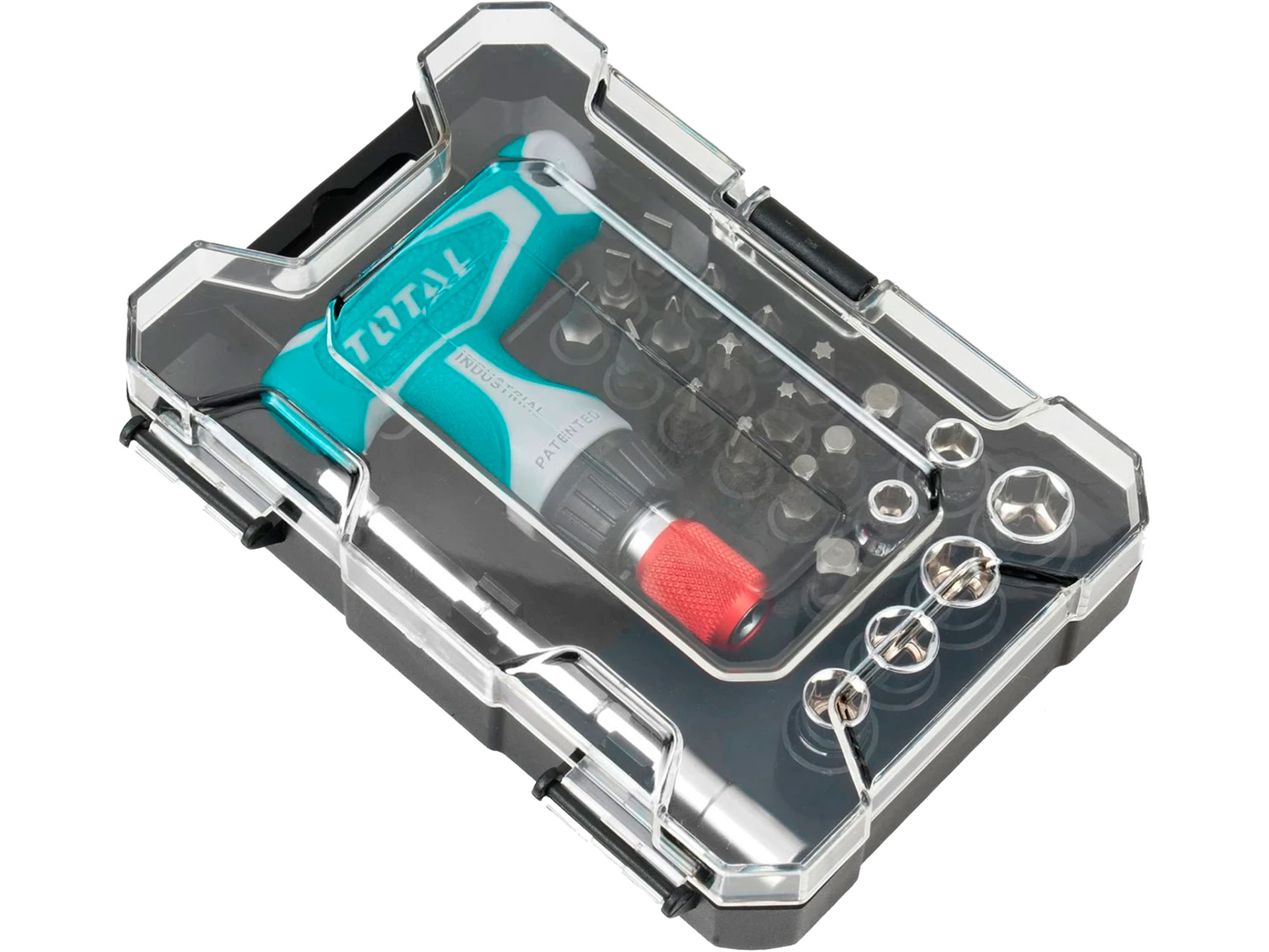 Total Ratelschroevendraaier met T-greep en punten, set van 24, CrV