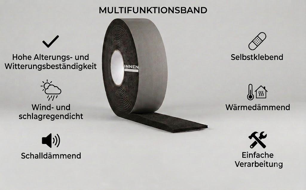 Multifunctionele afdichtingstape 56/7-15 mm, zwart, 6 m Multifunctionele afdichtingstape 56/7-15 mm, zwart, 6 m