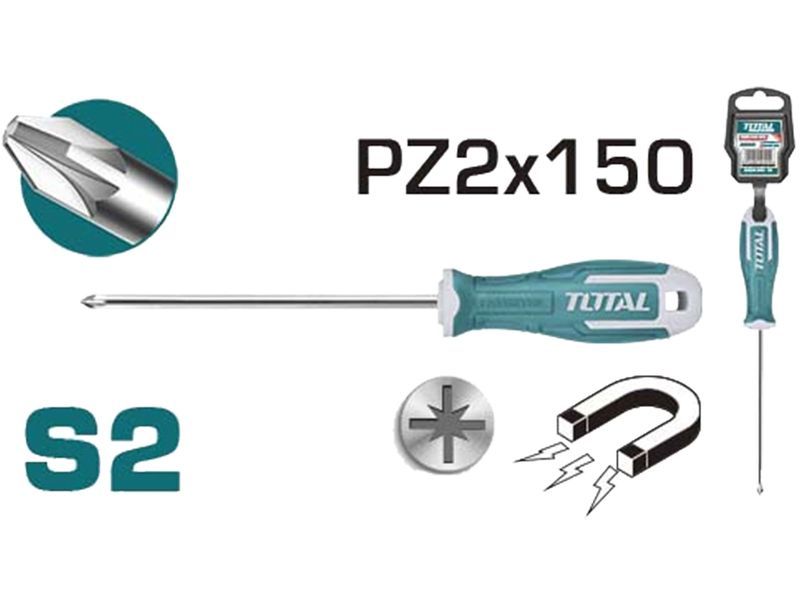 Schroevendraaier, PZ 2x150mm, industrieel